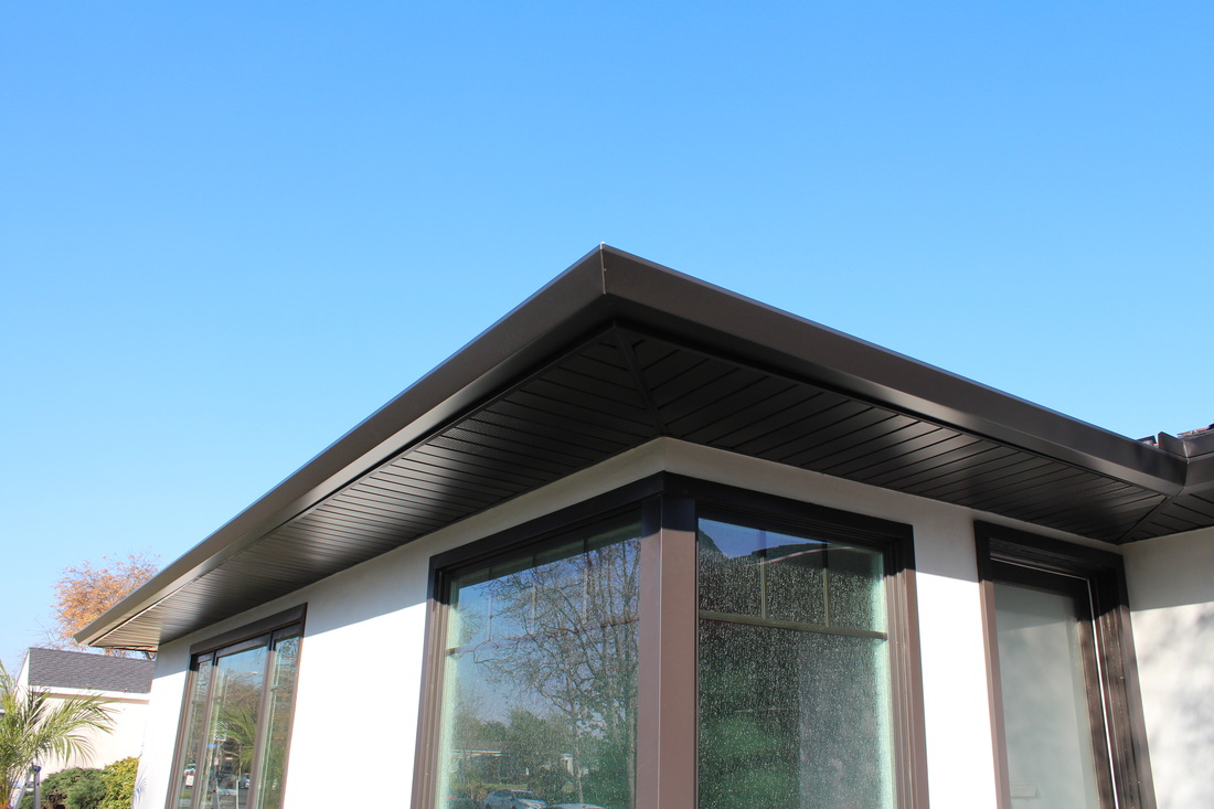 Fascia Board Wrap Or Cladding In Aluminum Rain Gutters Orange